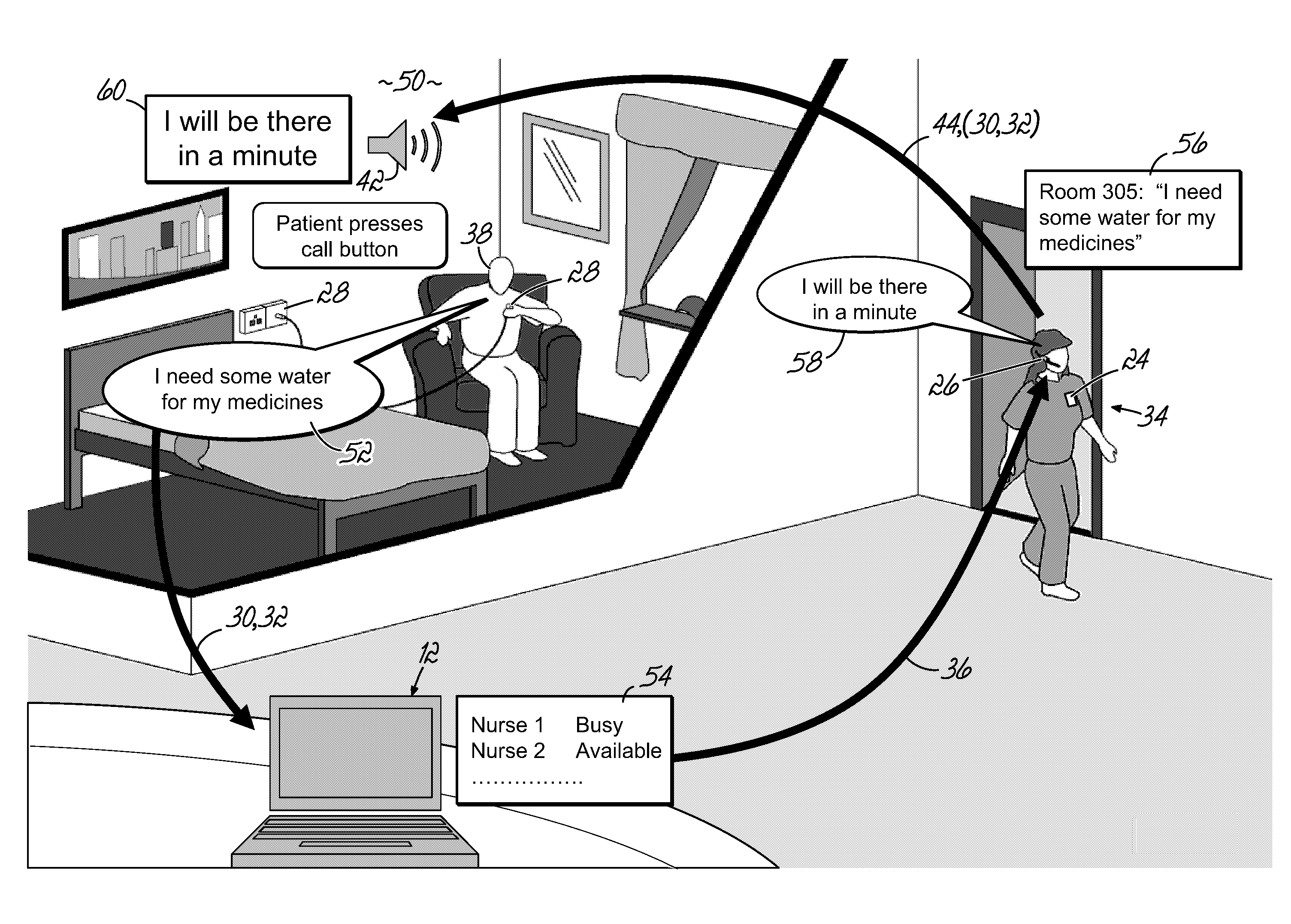 Speech-driven patient care system with wearable devices