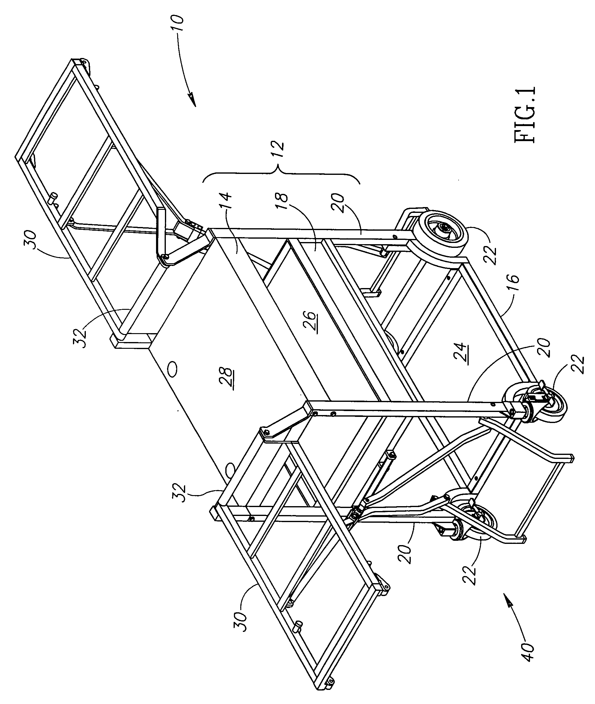 Multiple link, self-jacking work cart wa002