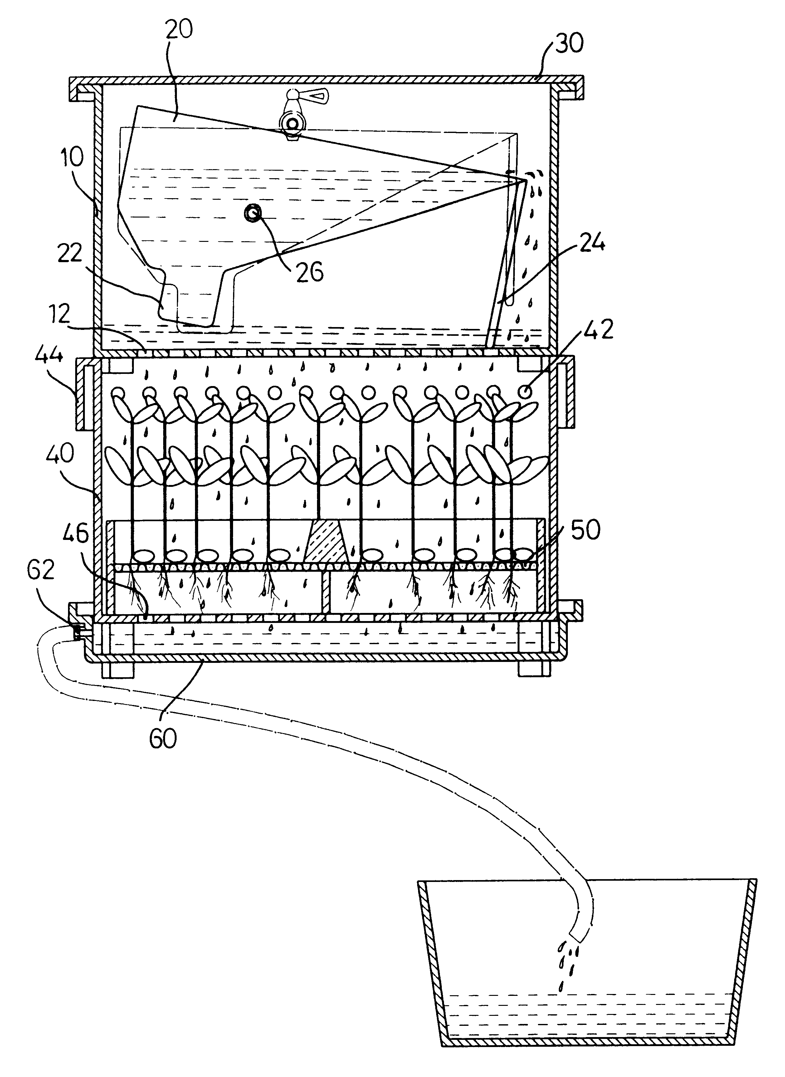 Bean sprout culture box with a sprinkling device