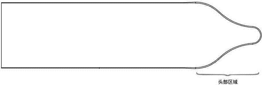 Condom with thickened head and manufacturing method thereof