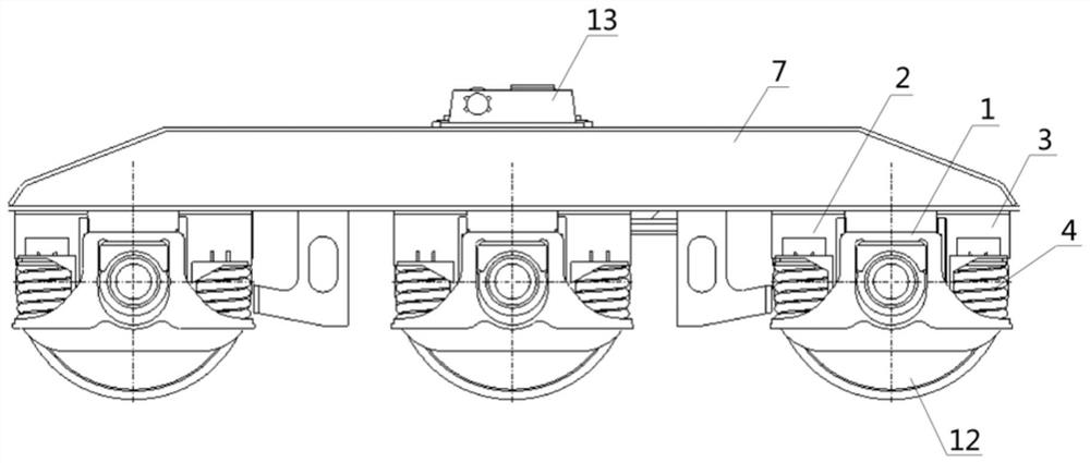 Axle box suspension device and bogie