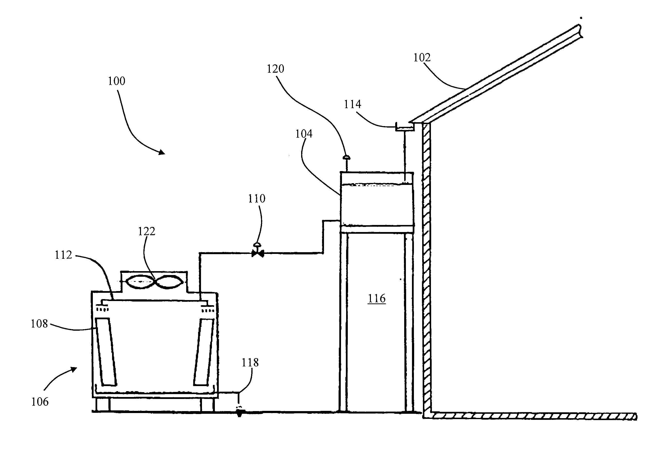 System for Reducing the Condensing Temperature of a Refrigeration or Air Conditioning System by Utilizing Harvested Rainwater