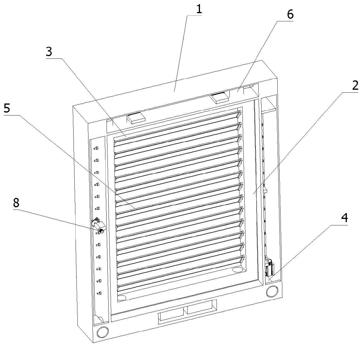 Curtain wall glass frame structure with building curtain wall ventilation function