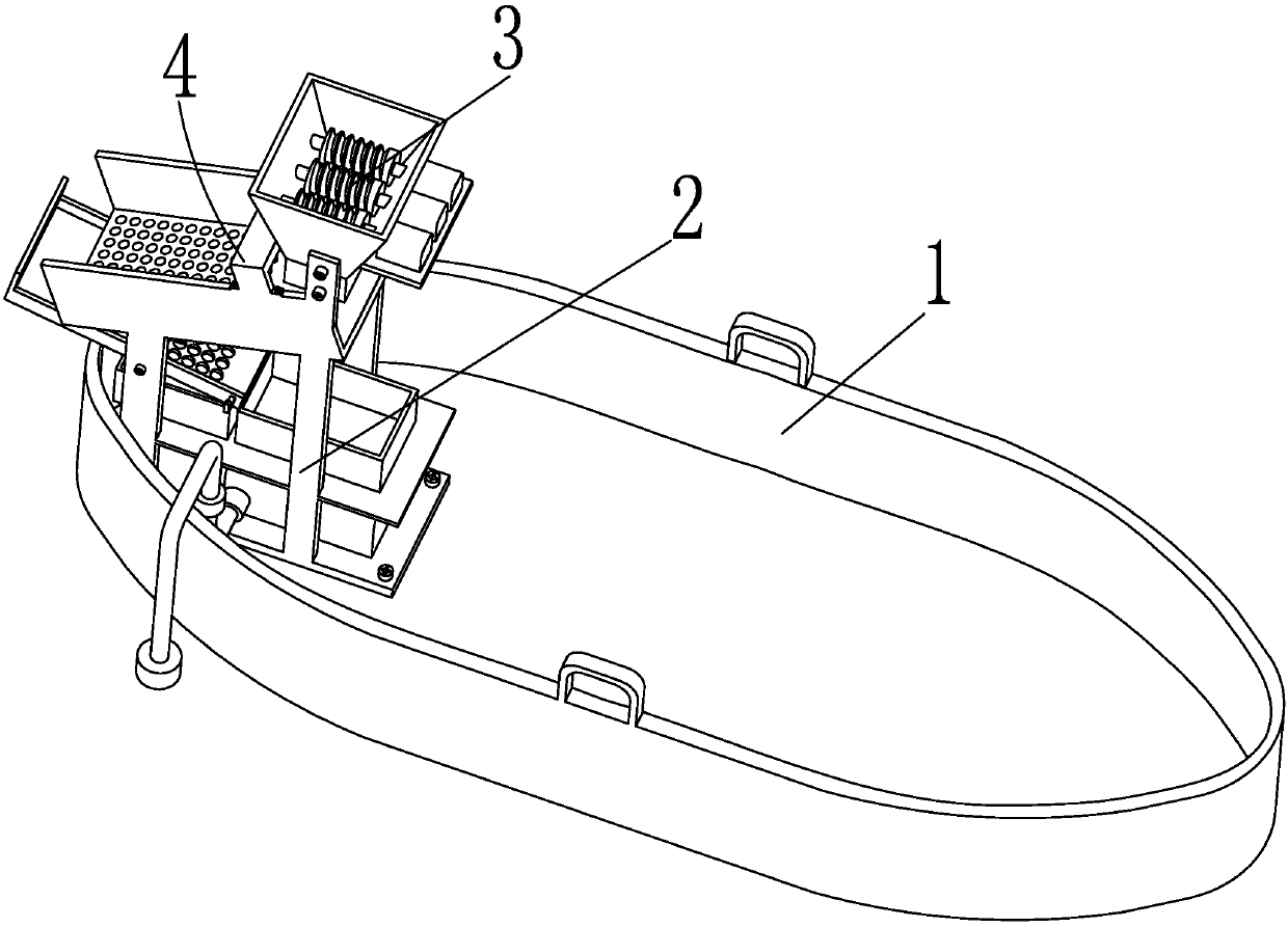 A kind of Gorgon fruit automatic threshing and picking ship