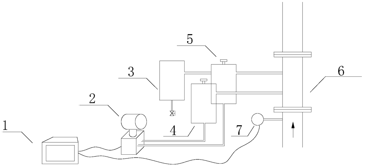 A V-cone flowmeter vertical installation structure