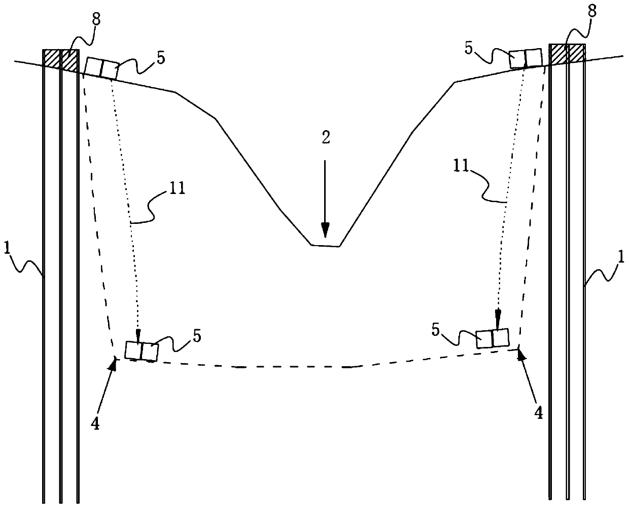 Structure and method for controlling dam break flood peak flow of barrier dam