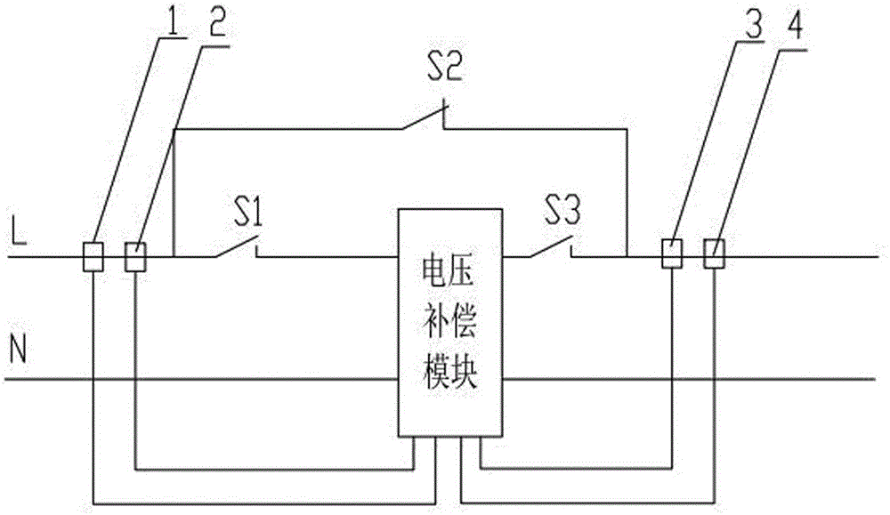 Tail-end low-voltage compensation device of rural power grid