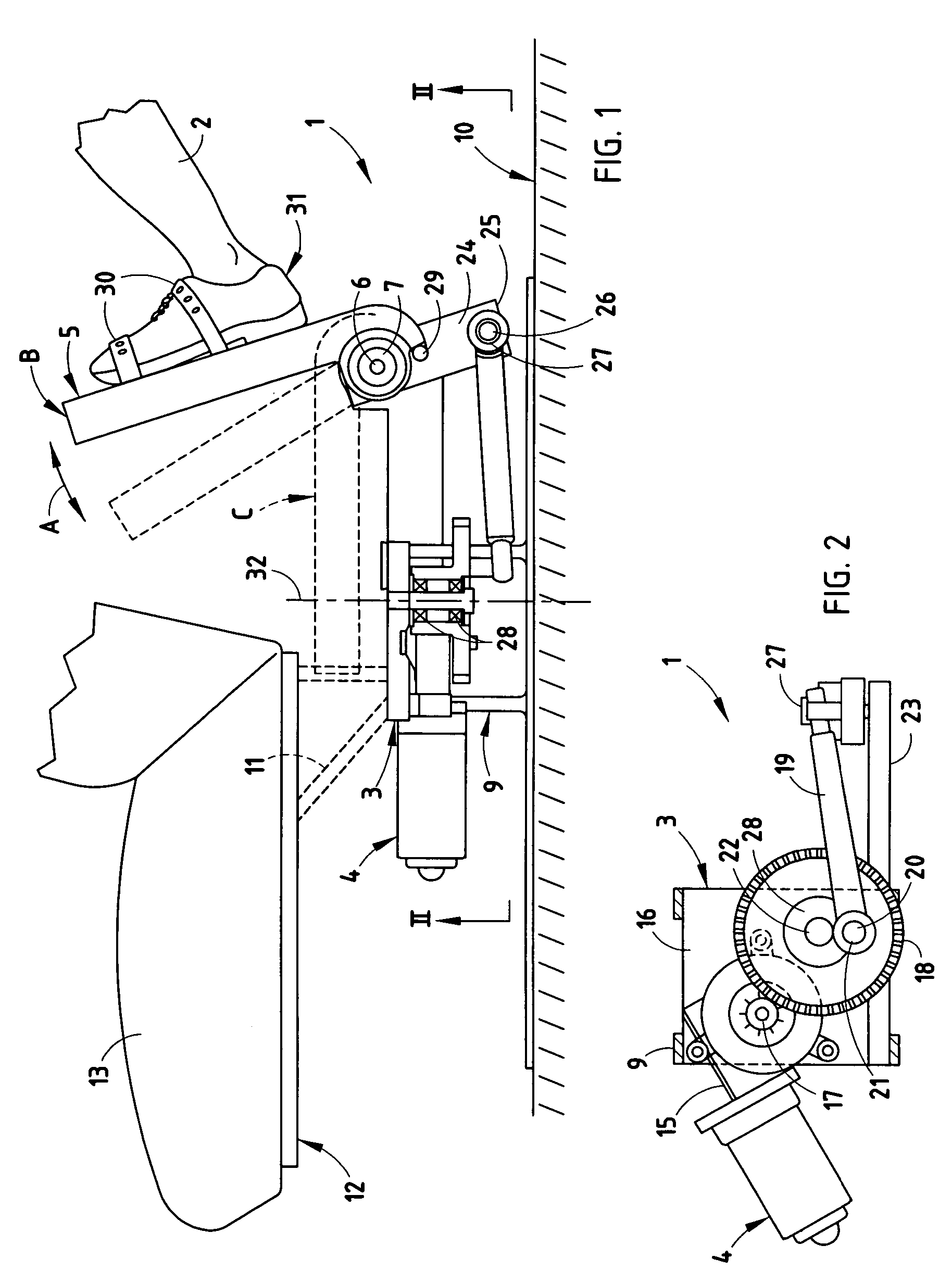 Exerciser device for lower legs