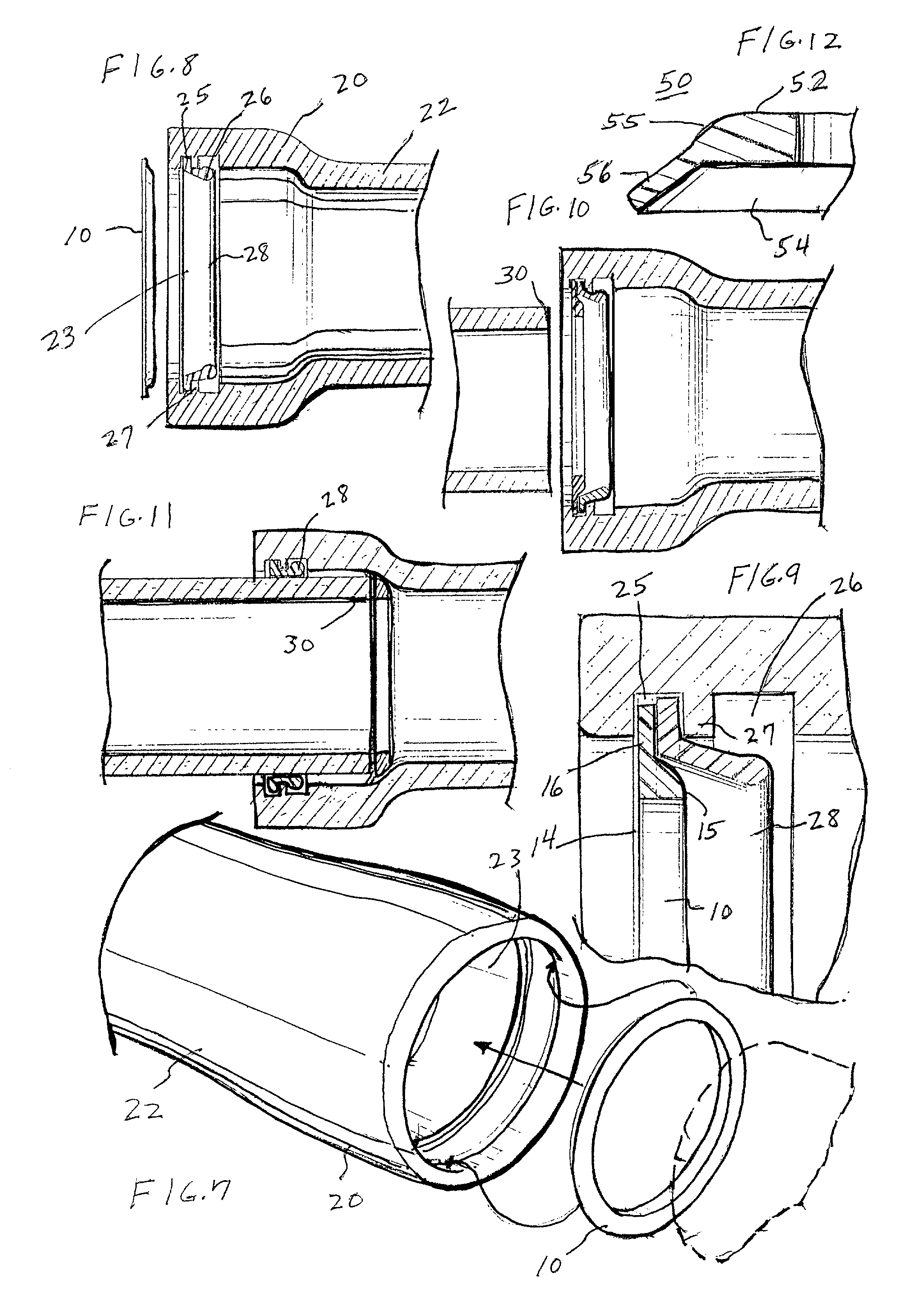 Beveled insert for facilitating coupling pipes