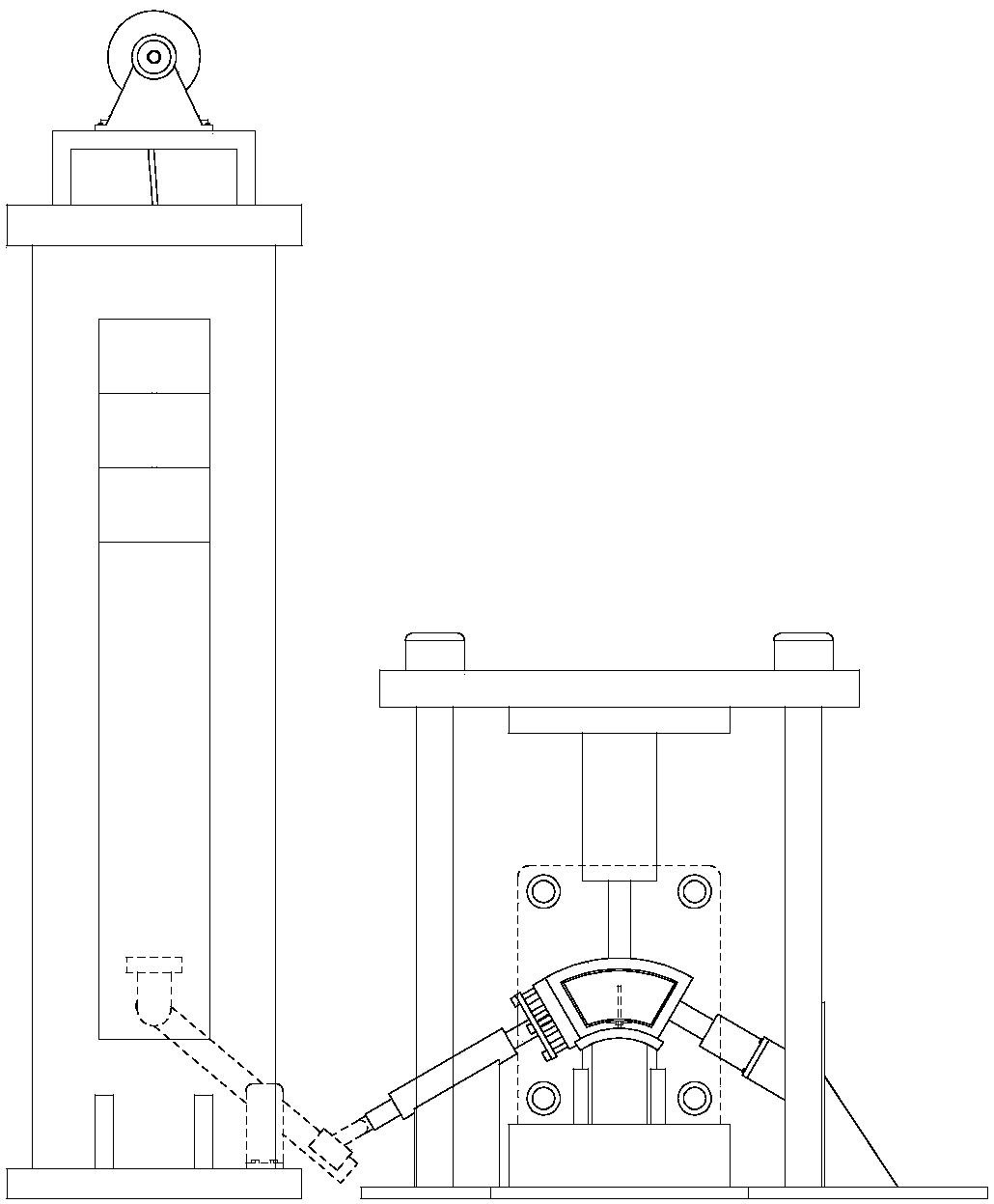 Simulation test device for impact damage of bolts under the influence of structural stress