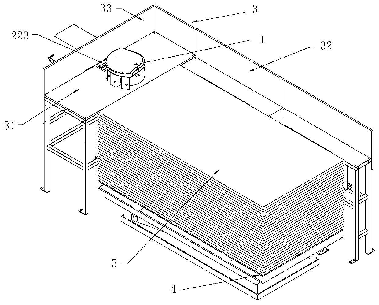 Equipment for sticking labels on panels of customized furniture