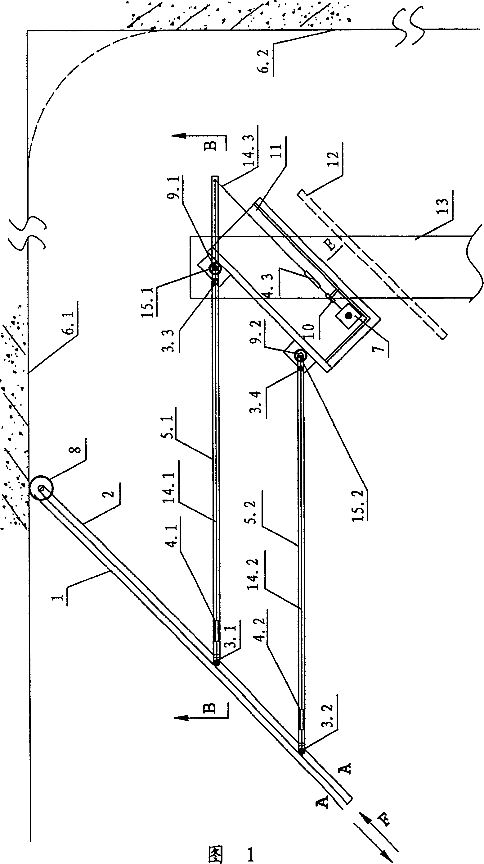 Sedimentation pond for water treatment and mud-scraping machine