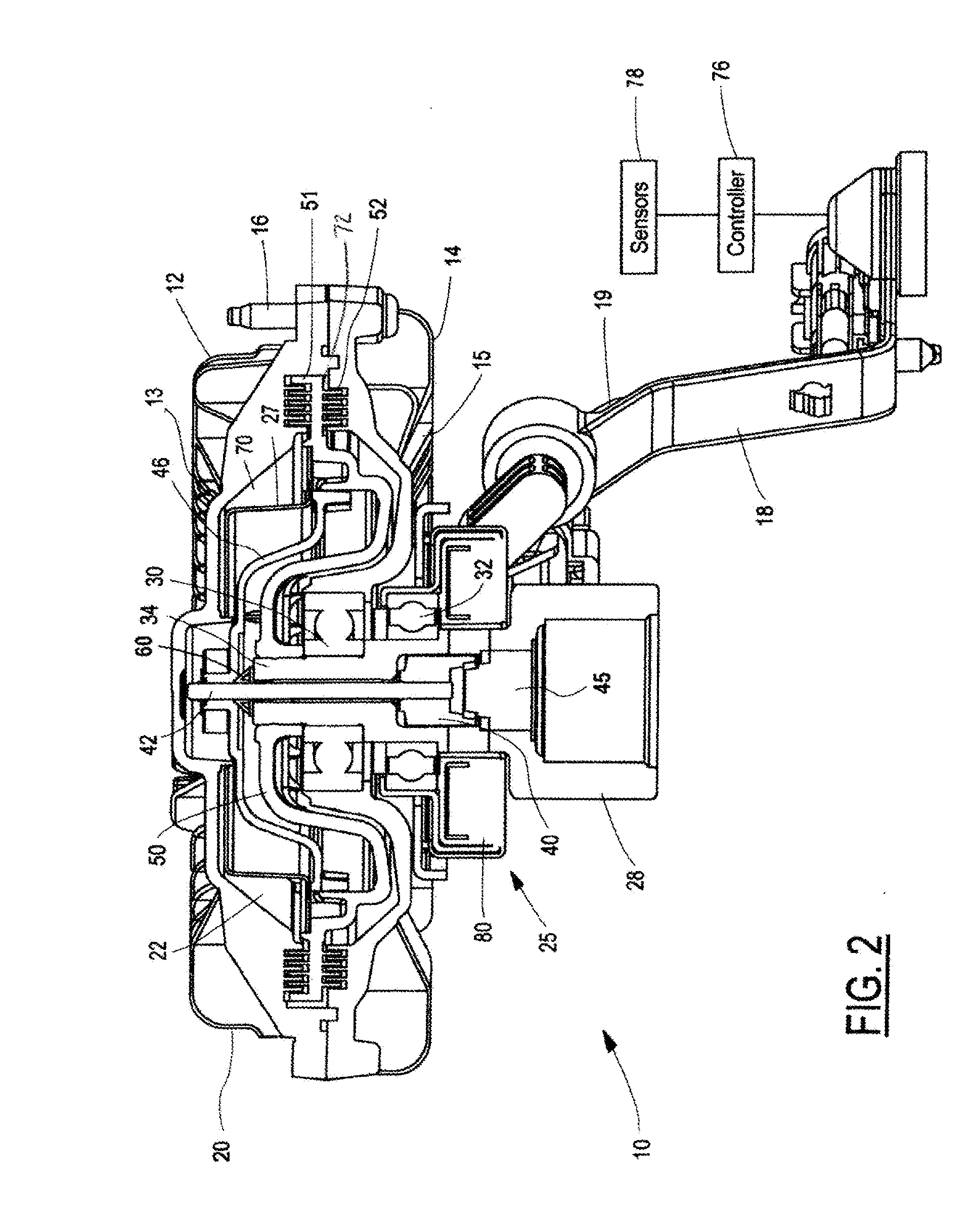 Electronically controlled viscous fan drive with bushing