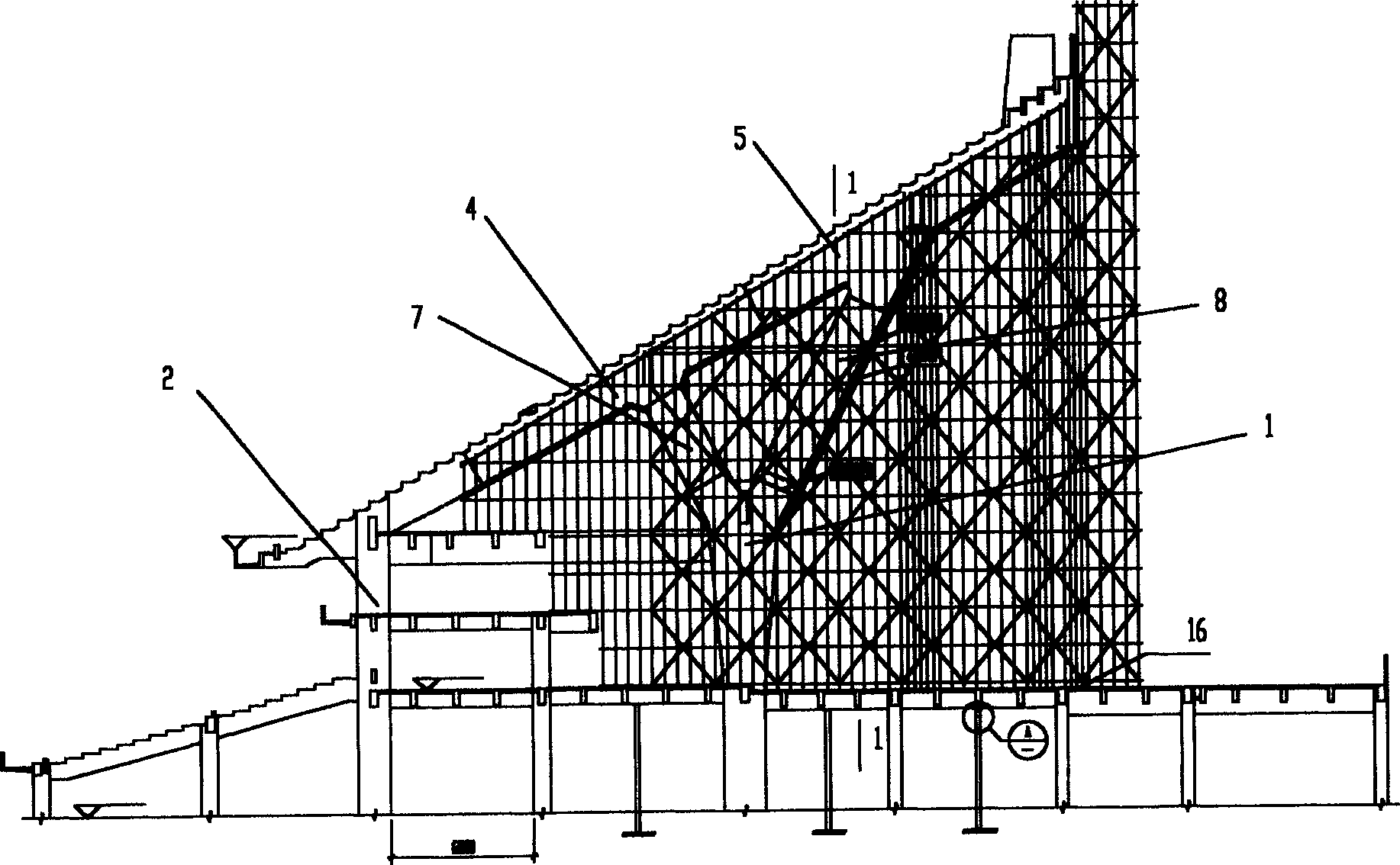 Method for constructing Y shape pillar and suspended declined beam