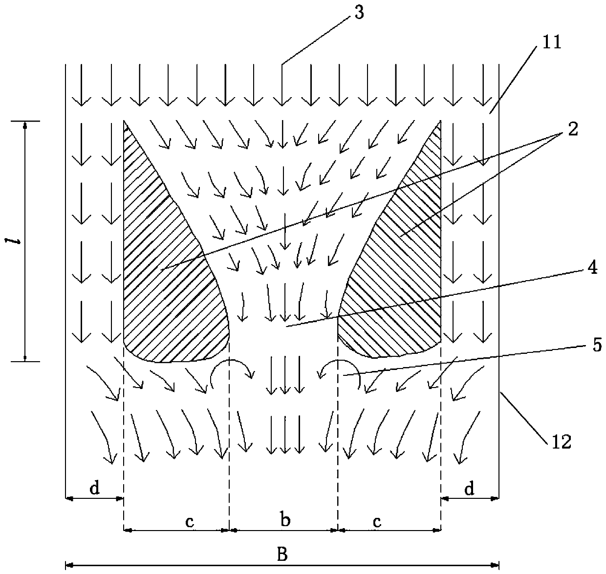 Debris flow wing drainage guide groove structure