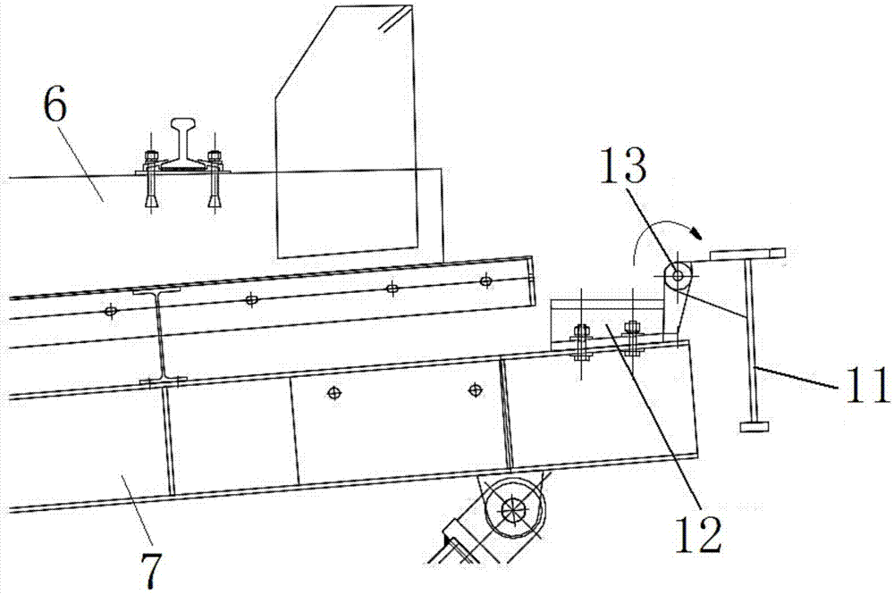 Gantry crane system being matched with movable die frame for being used and construction method of gantry crane system