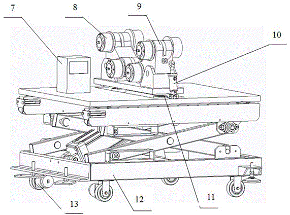 Novel marine counterweight pipe coating trolley