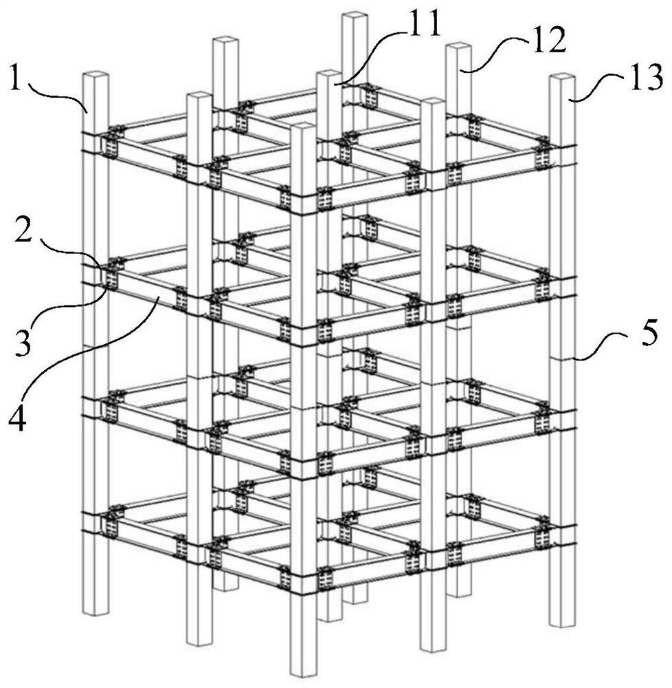 Fully-prefabricated concrete-filled steel tube frame structure and assembling method