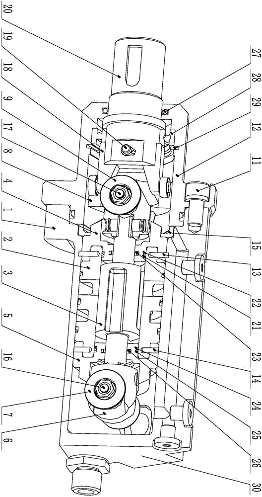 Two-dimensional taper roller piston pump