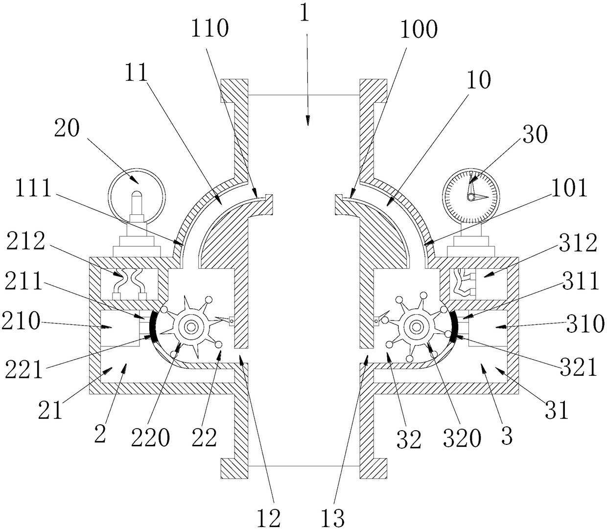 Water flow-rate automatic detection water meter device based on potential energy shunting