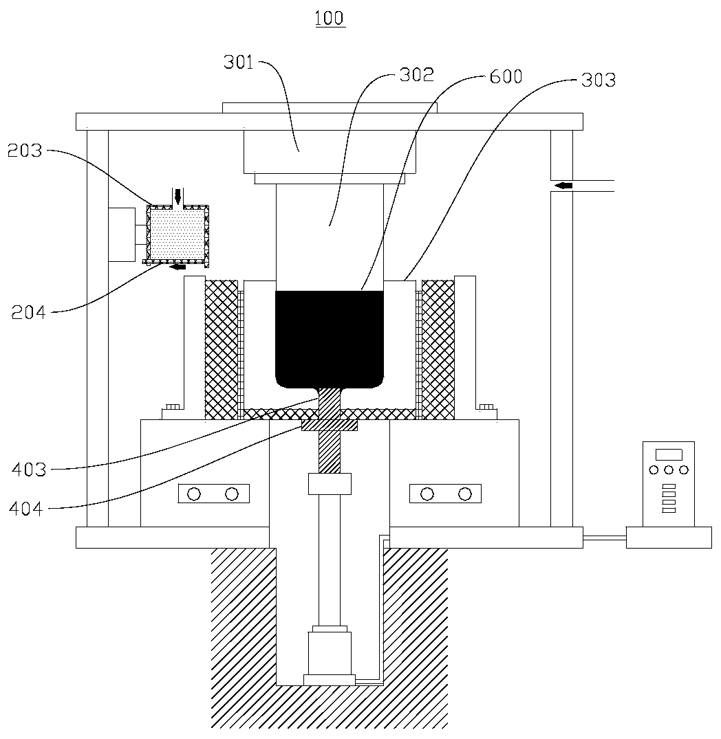 Alloy powder semi-continuous ingot preparation production device and production method