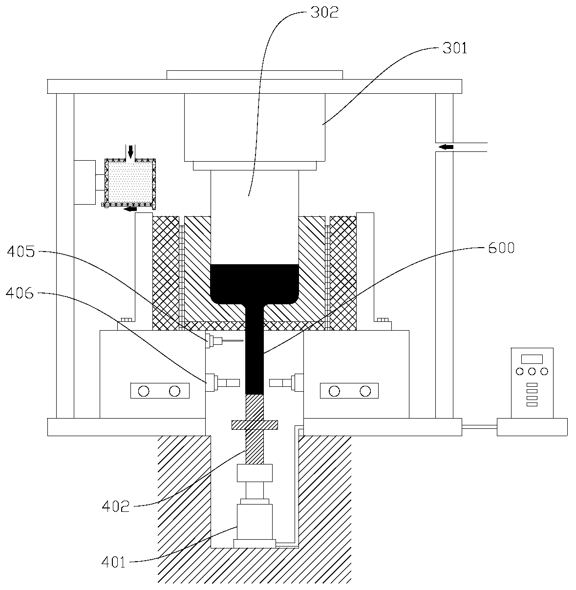 Alloy powder semi-continuous ingot preparation production device and production method