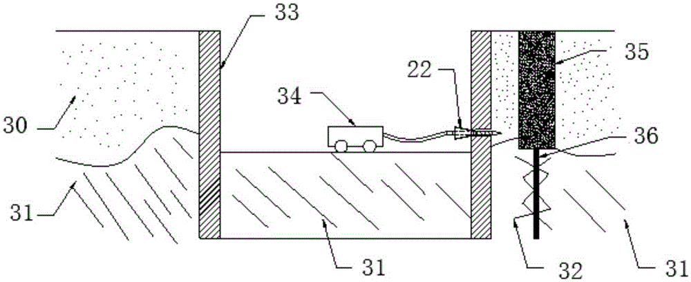 Prevention method for foundation pit retaining structure hole-punching and water-gushing caused by blast of stratum with soft upper portion and hard lower portion