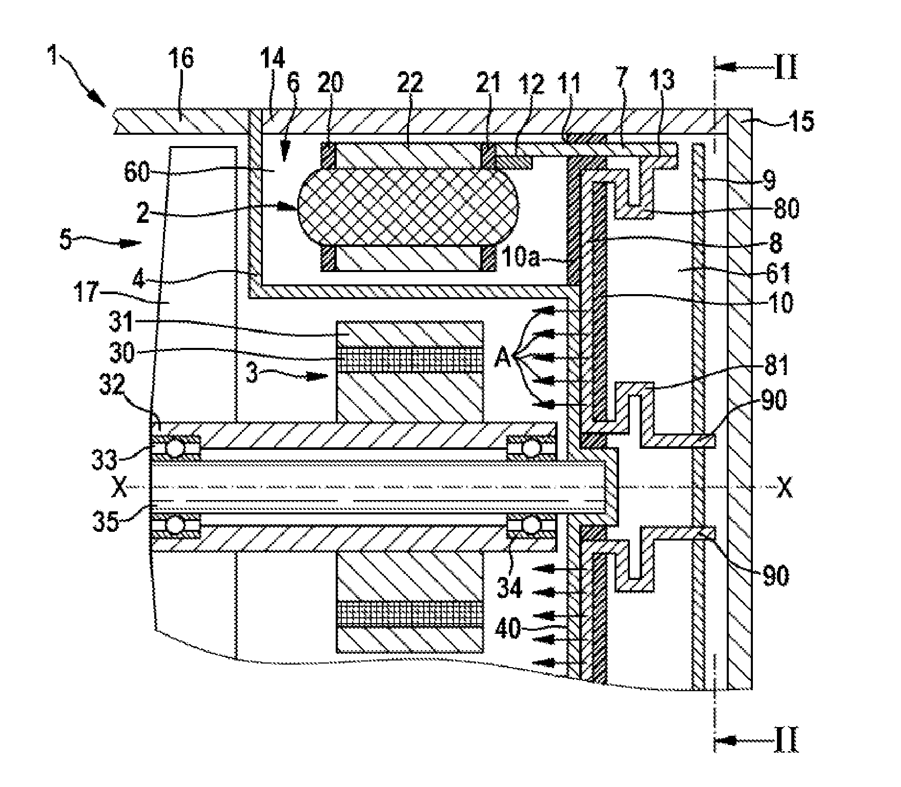 Electric machine with improved heat management