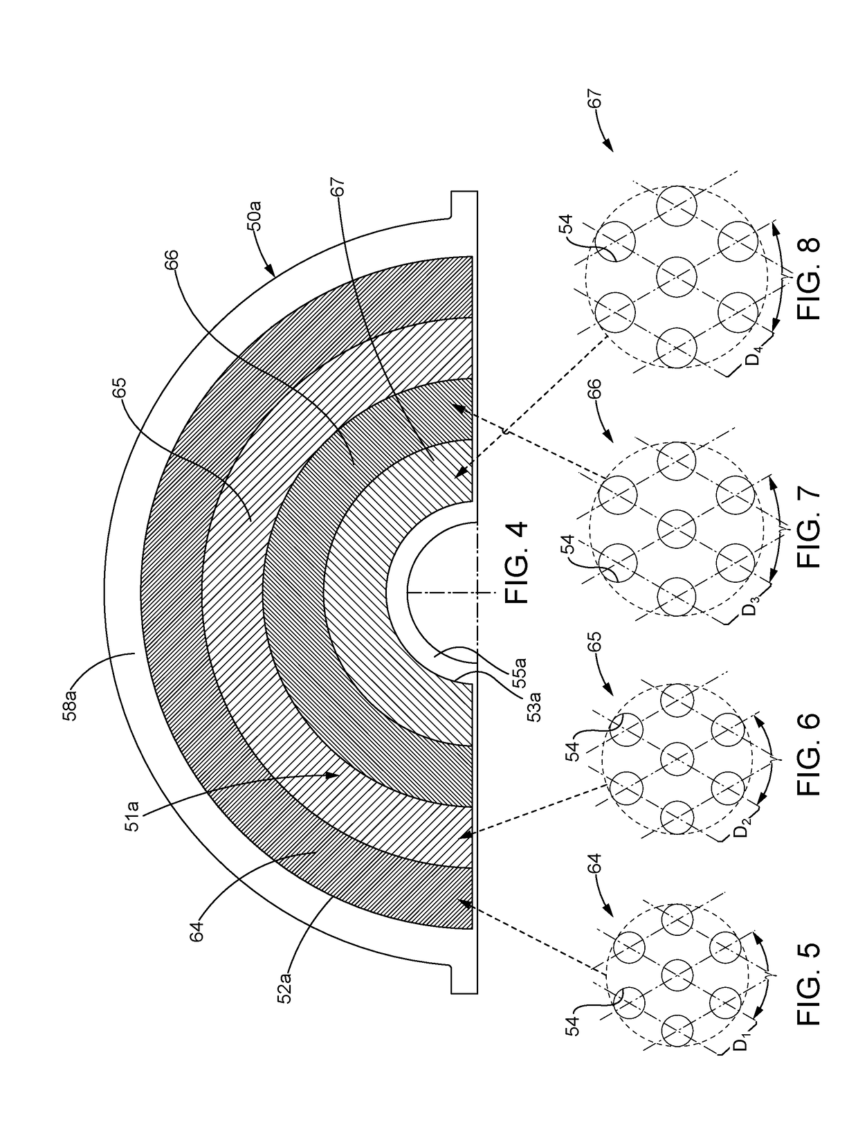 High efficiency conical mills