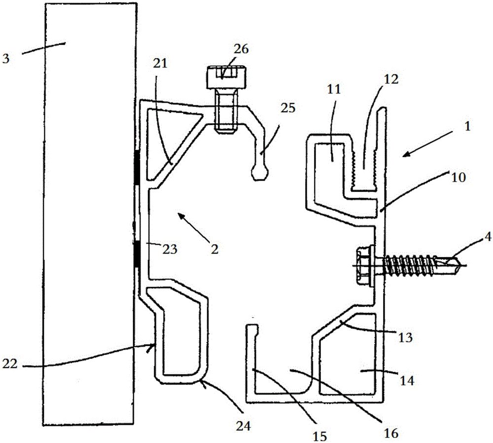 Mounting structure of concave keel wall space wood veneer