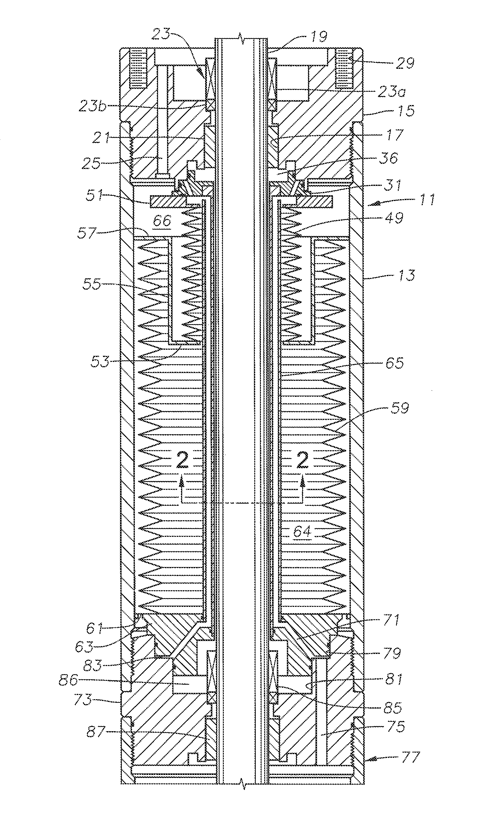 Well pump with seal section having a labyrinth flow path in a metal bellows