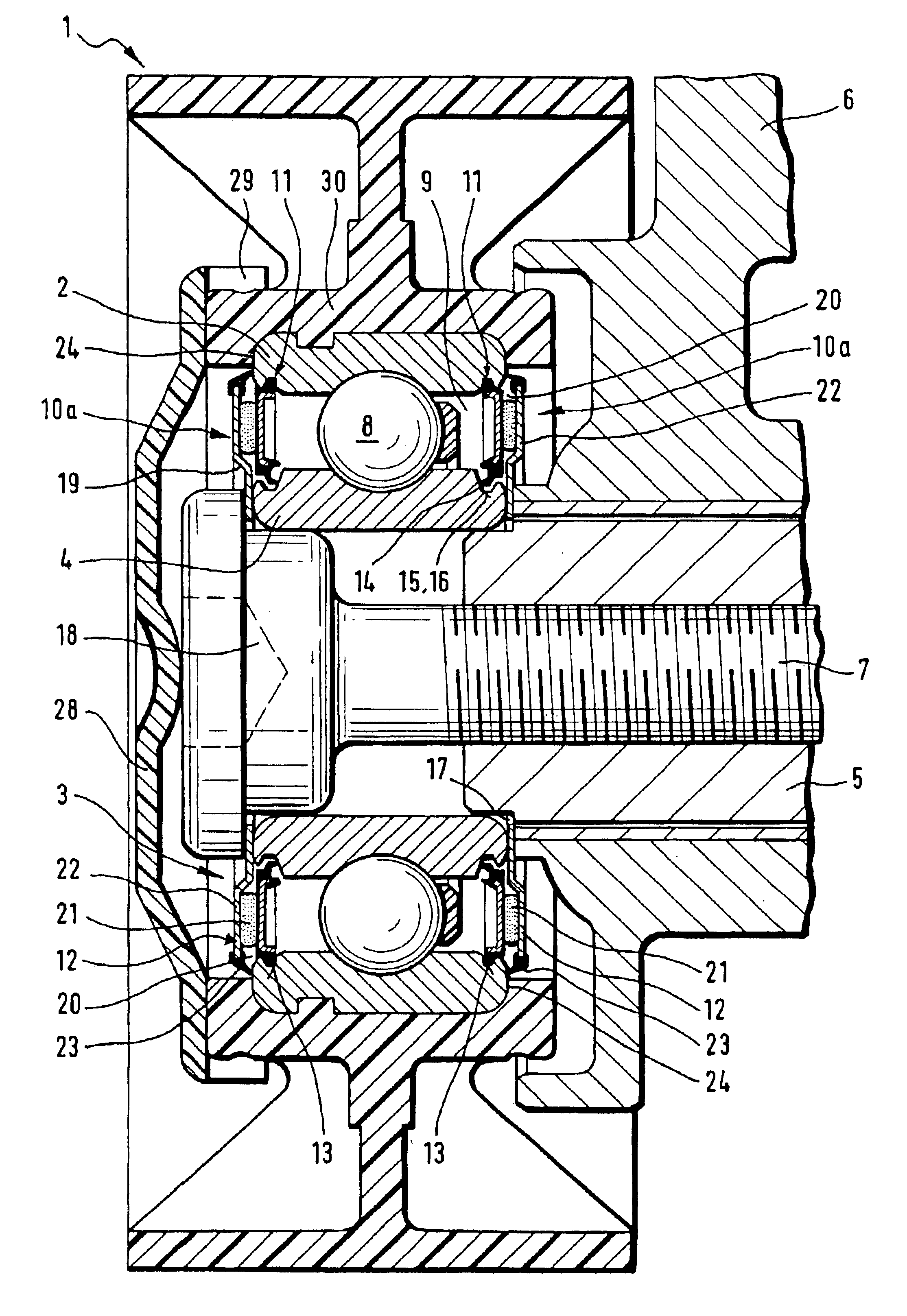 Sealing arrangement for a rolling-contact bearing