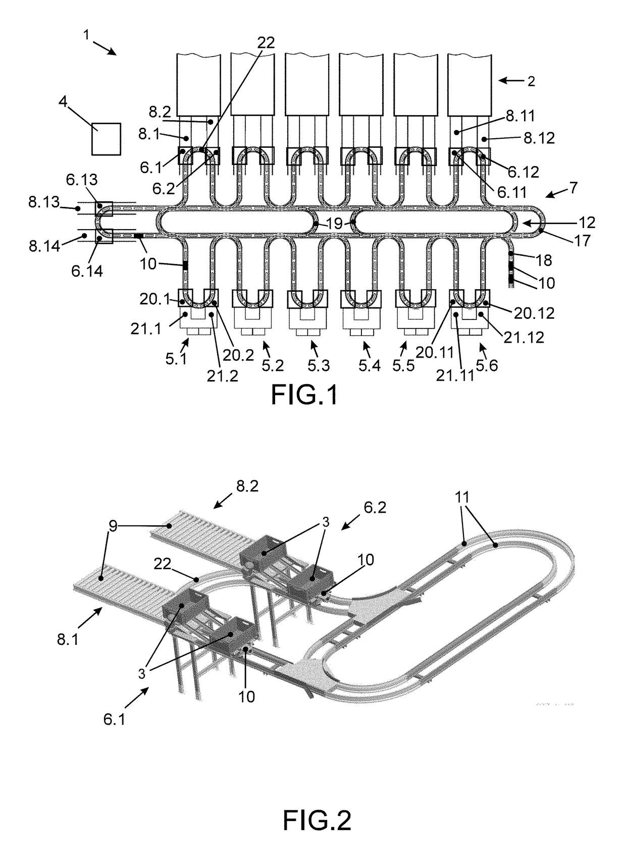 Storage system having a transport system formed by magnetically driven shuttles