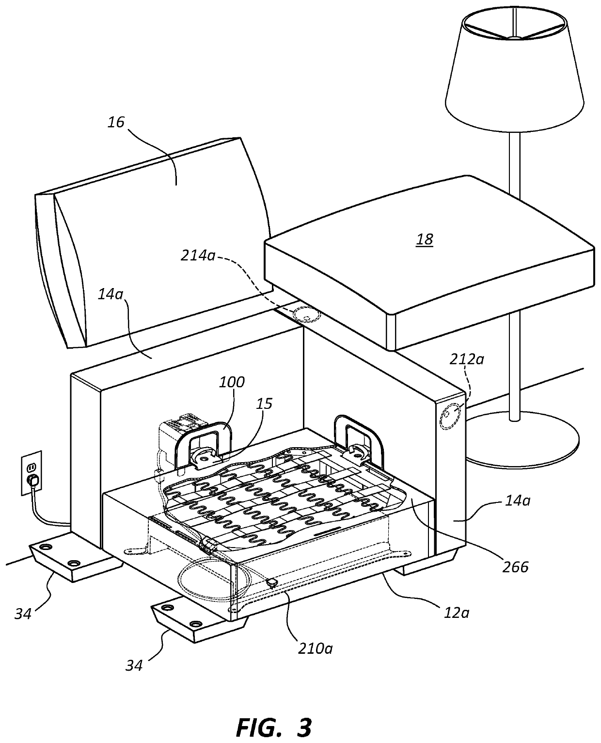 Modular furniture speaker assembly with reconfigurable transverse members