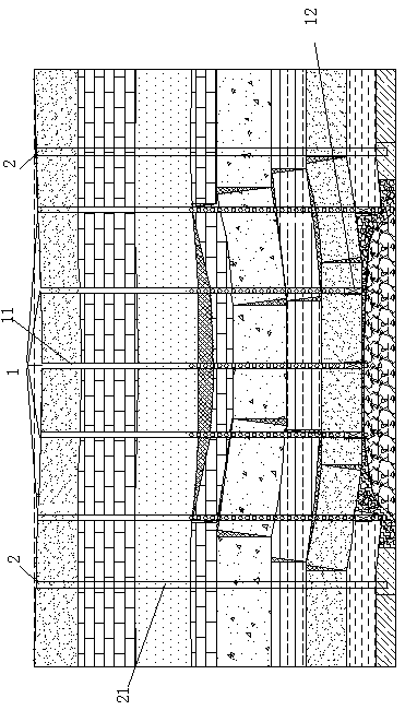 Construction method of integrated comprehensive treatment of strip mining goaf