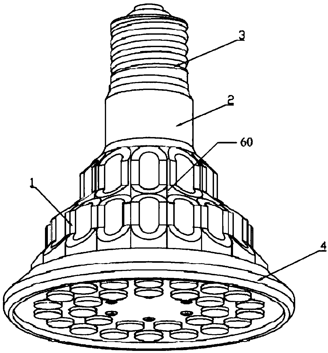 Radiator for LED module, LED module and LED lamp