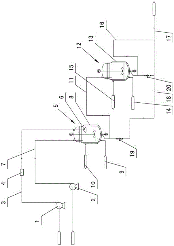 Double-kettle type continuous nitration reaction device