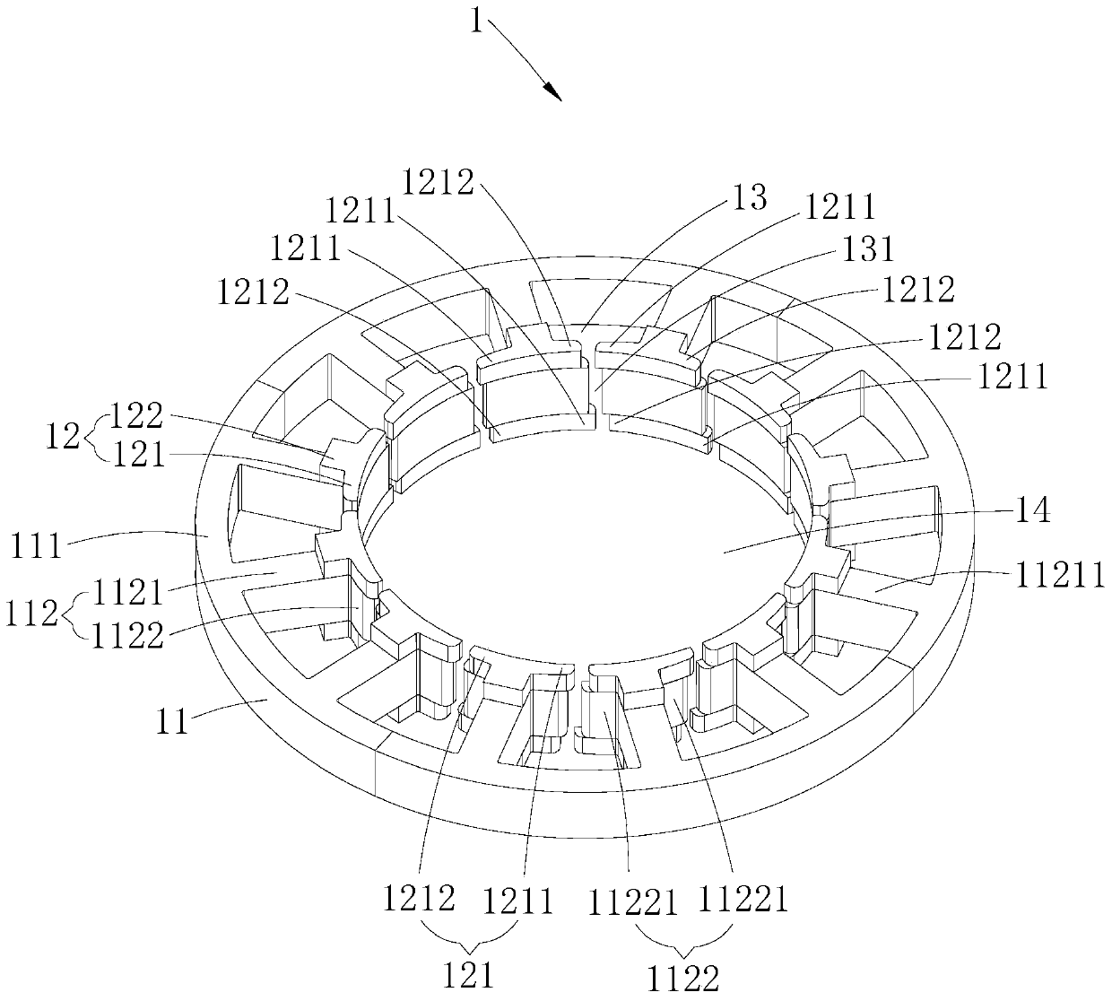 Stator core components and stator, permanent magnet motor