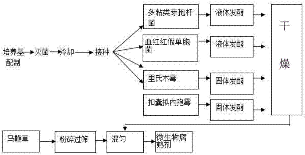 A microbe decomposing agent for livestock and poultry manure waste and a preparing method and applications thereof