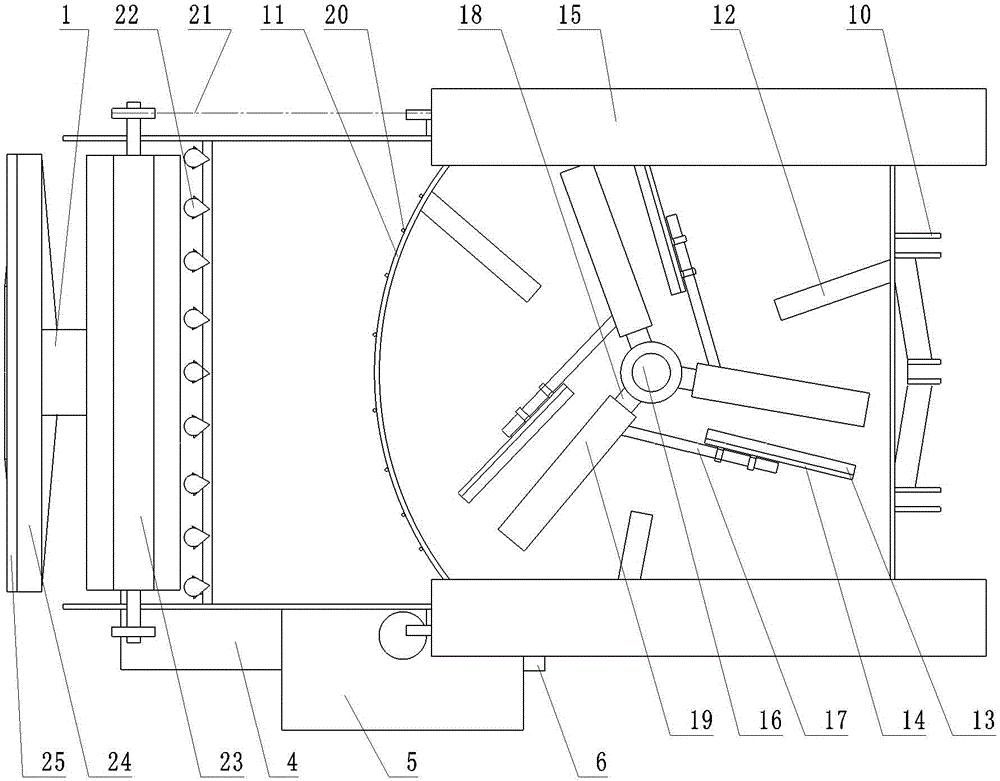 All-in-one machine for straw crushing and returning to the field and residual film recycling