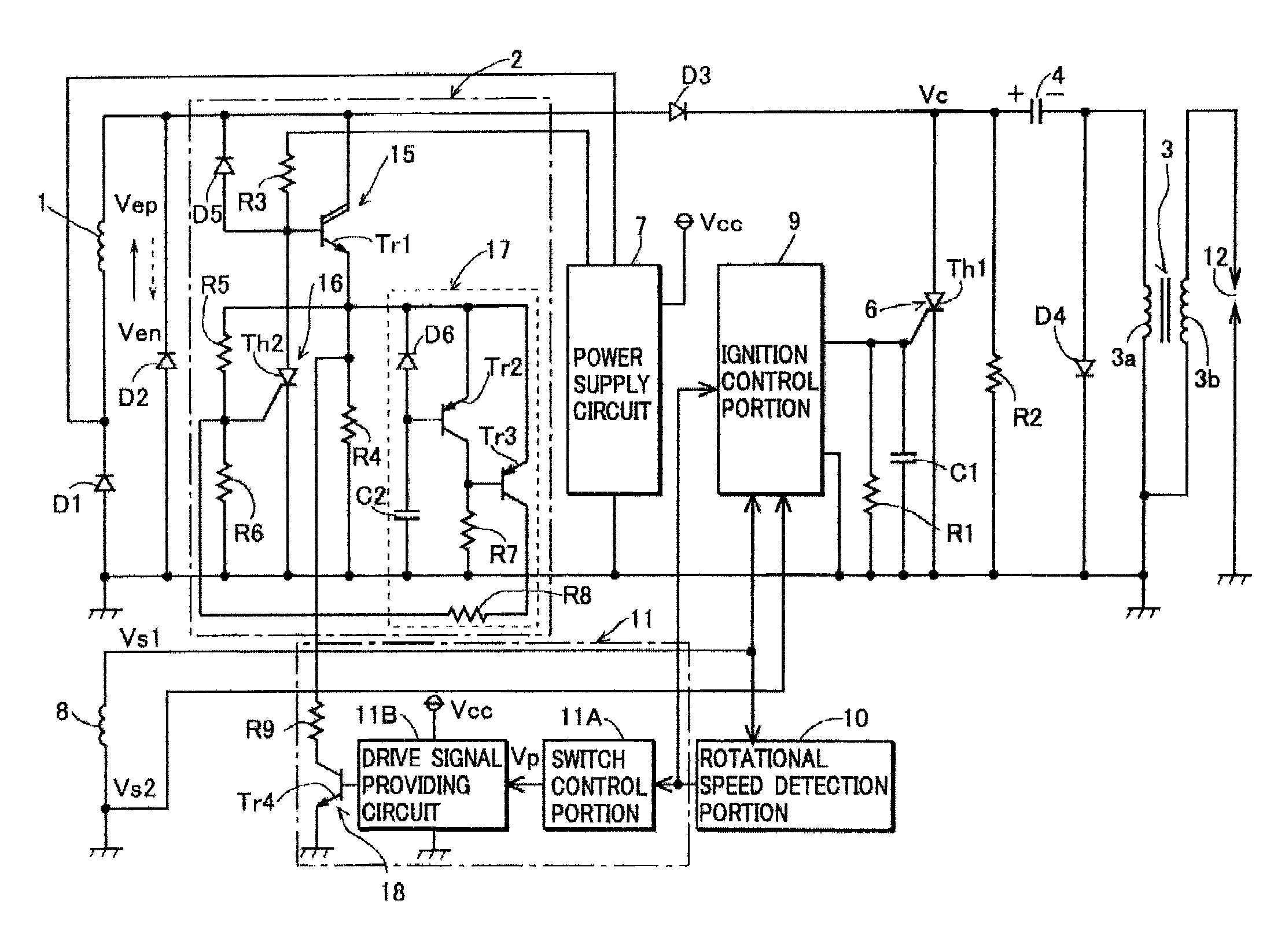 Capacitor discharge ignition device for engine