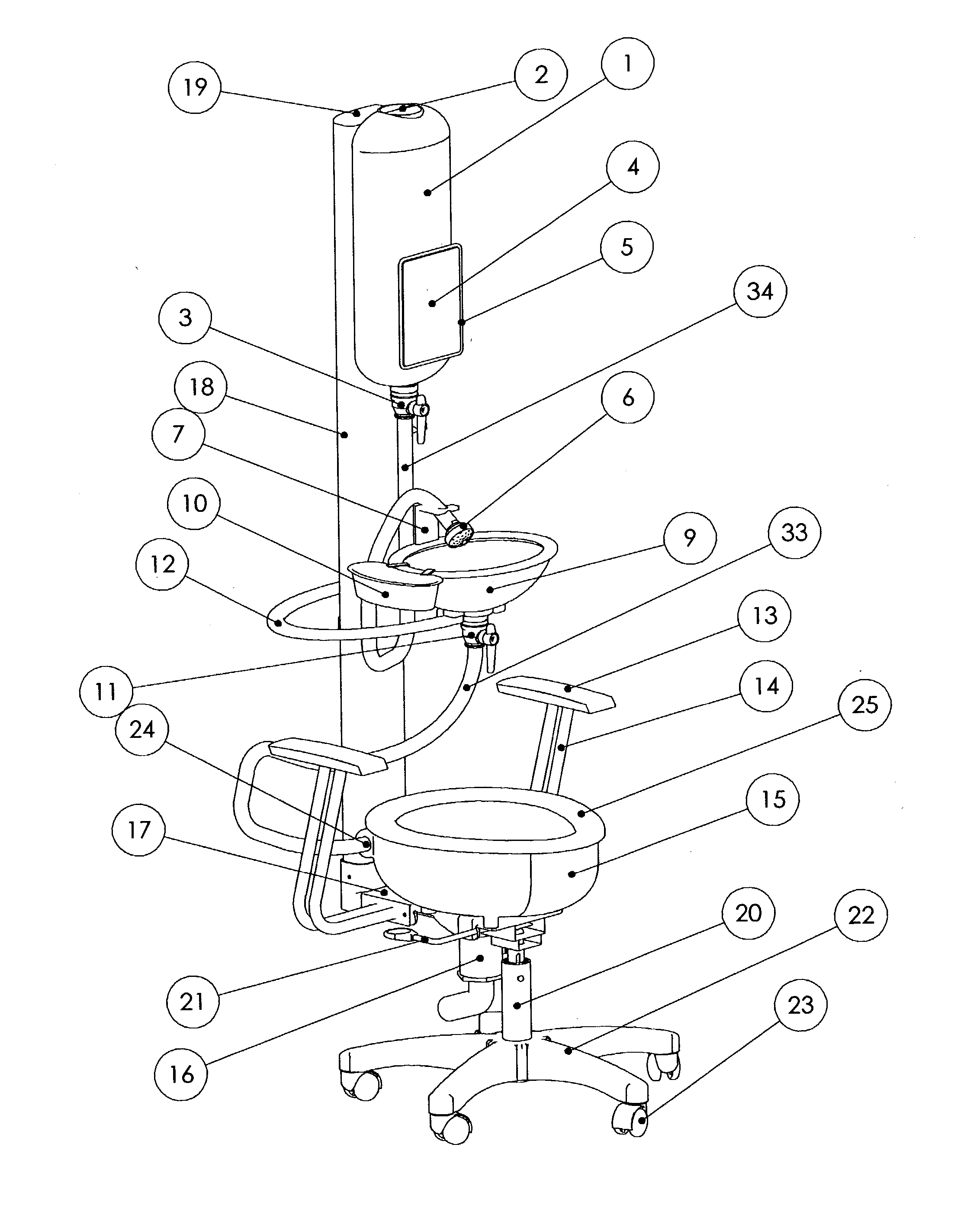 Washingbowl mobile chair