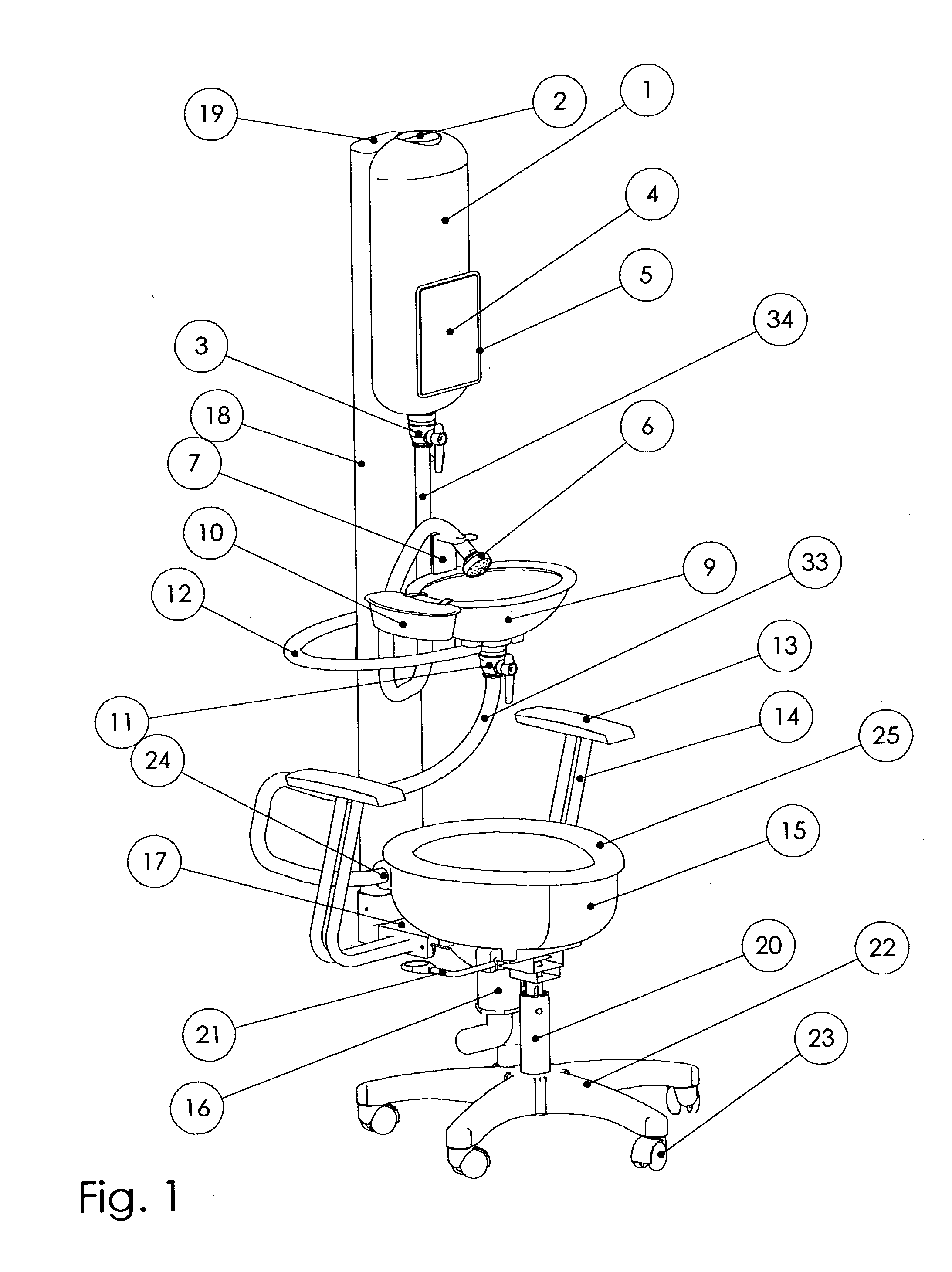 Washingbowl mobile chair