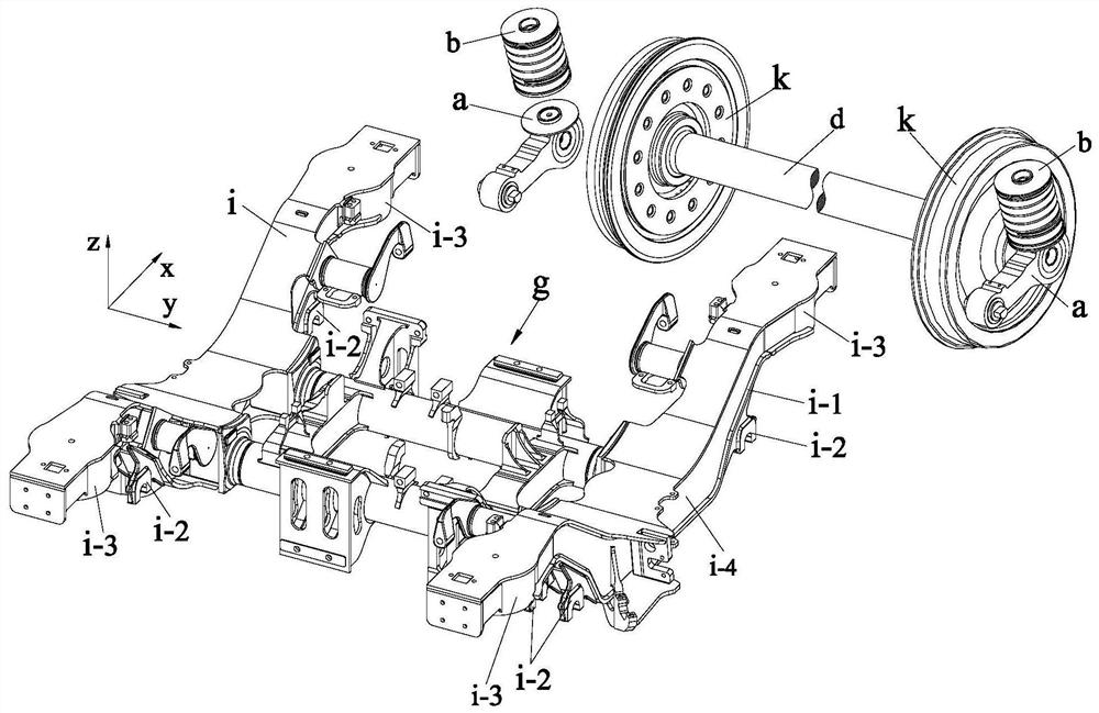 Side beam end cantilever with axle box capable of measuring temperature