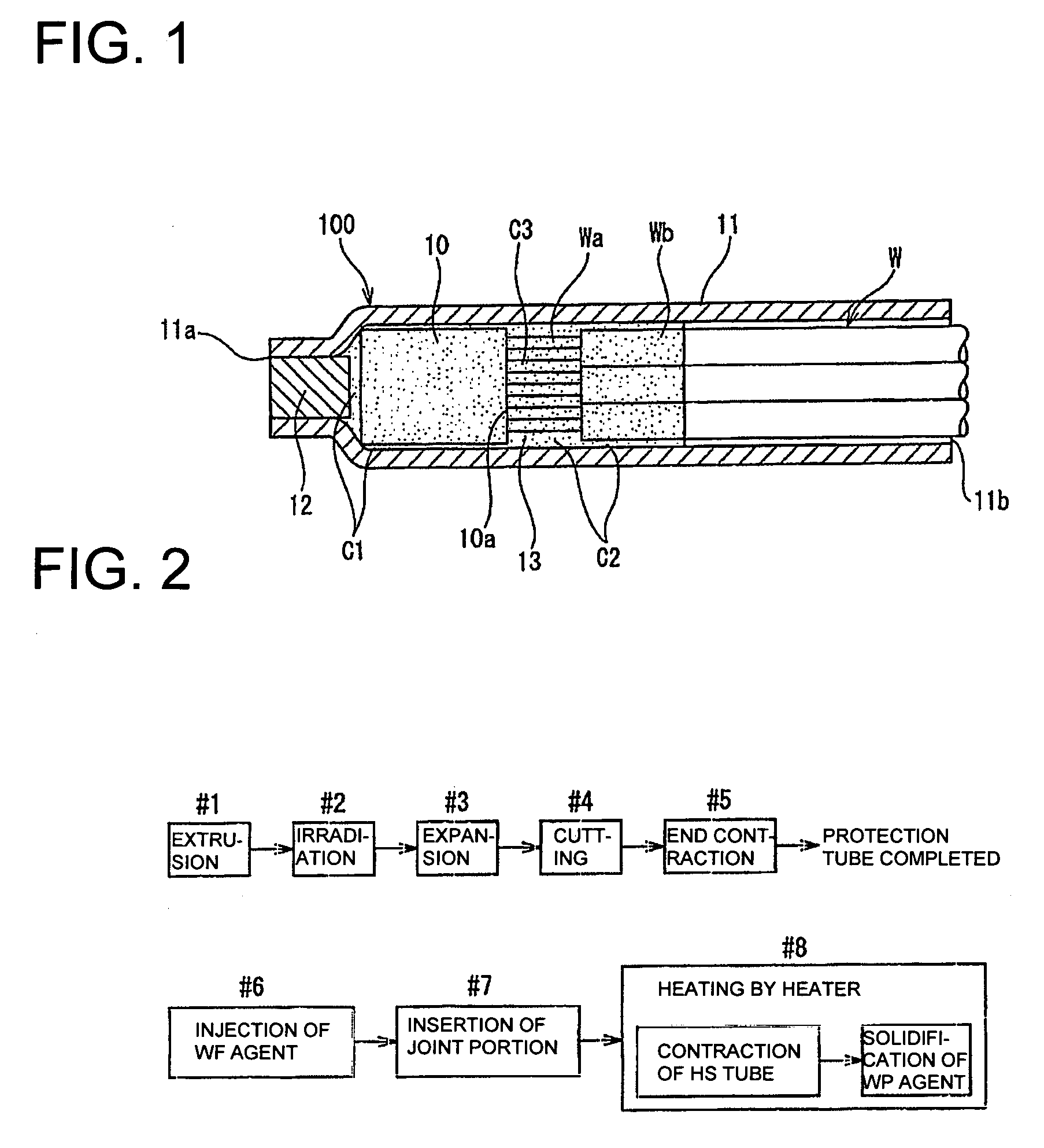 Waterproof method and construction for a wire end joint portion