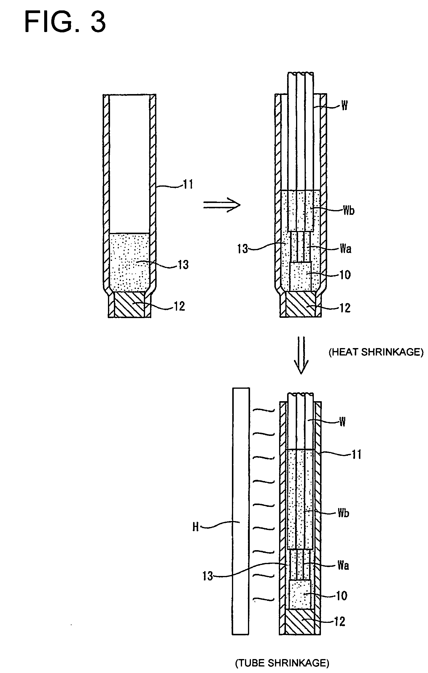 Waterproof method and construction for a wire end joint portion