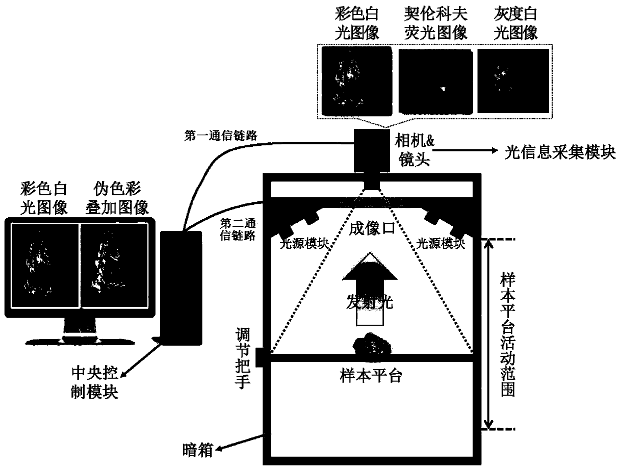 Intraoperative tissue cherenkov fluorescence imaging system and image processing method thereof