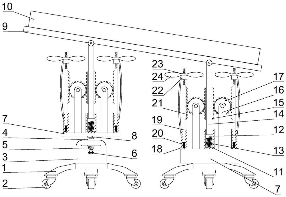 A rack and pinion transmission material receiving device for a die-cutting machine