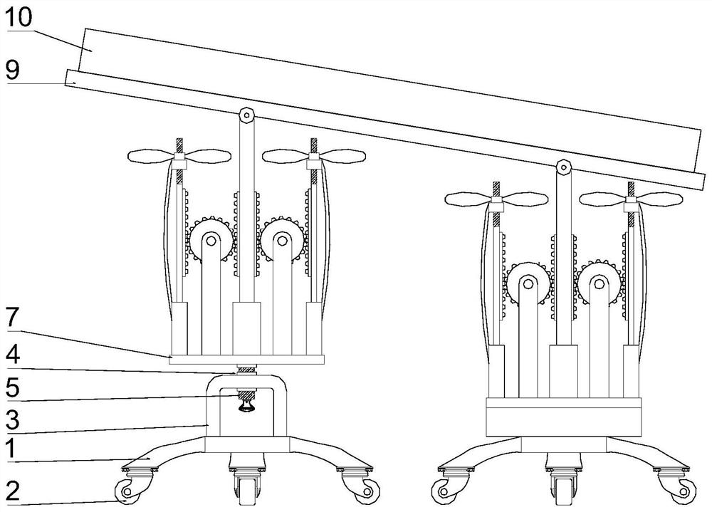 A rack and pinion transmission material receiving device for a die-cutting machine