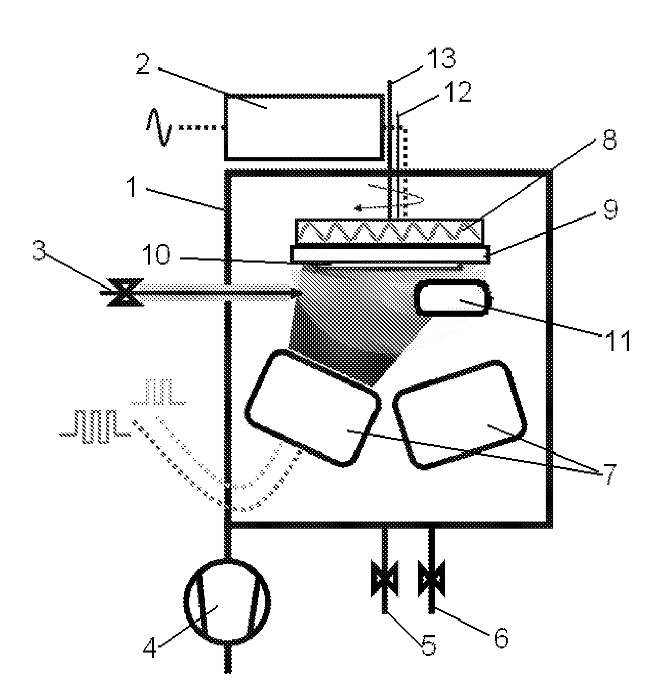 Method for producing a dielectric and/or barrier layer or multilayer on a substrate, and device for implementing said method